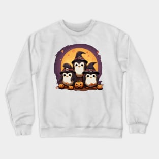 Cute Halloween Penguins Crewneck Sweatshirt